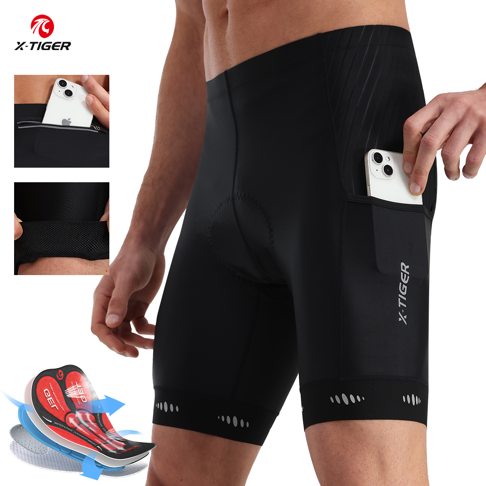 Padded Cycling Shorts 5D Gel - Pantalones cortos de ciclismo para hombre,