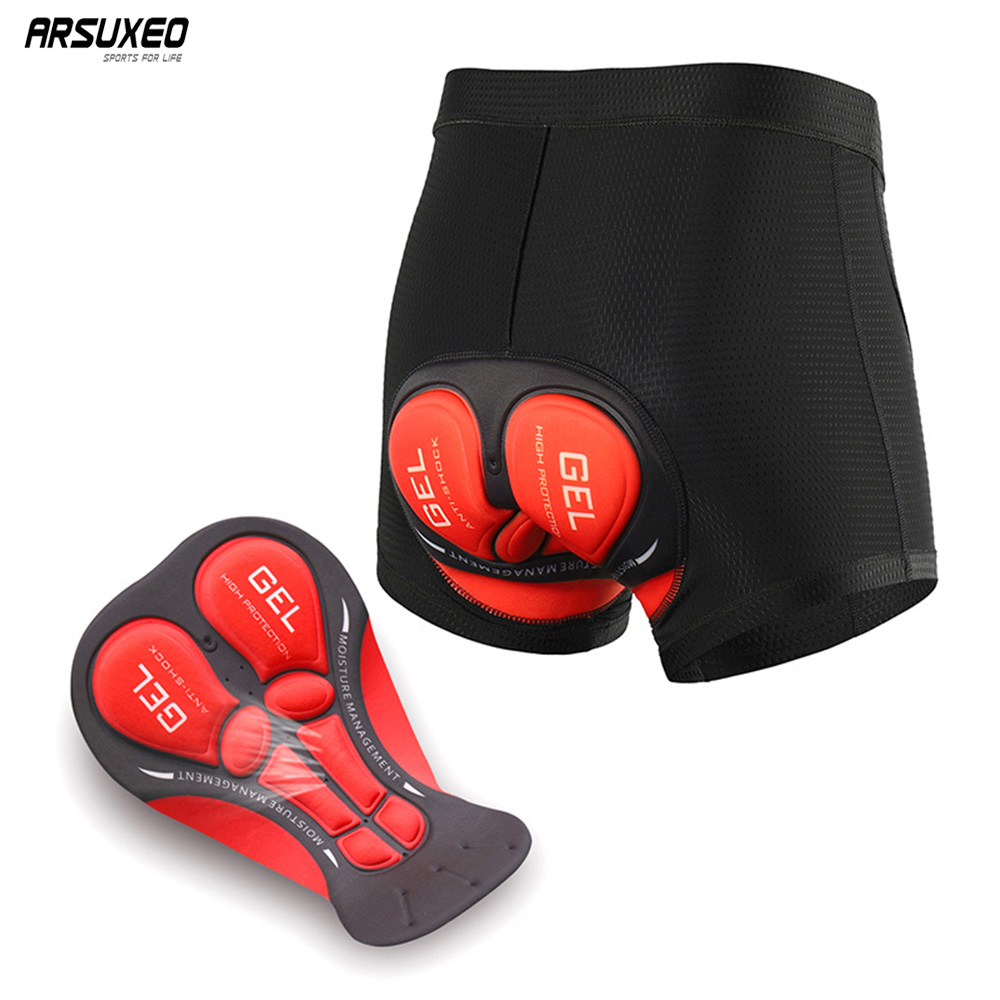 Padded Cycling Shorts 5D Gel - ARSUXEO-pantalones cortos de ciclismo para hombre,