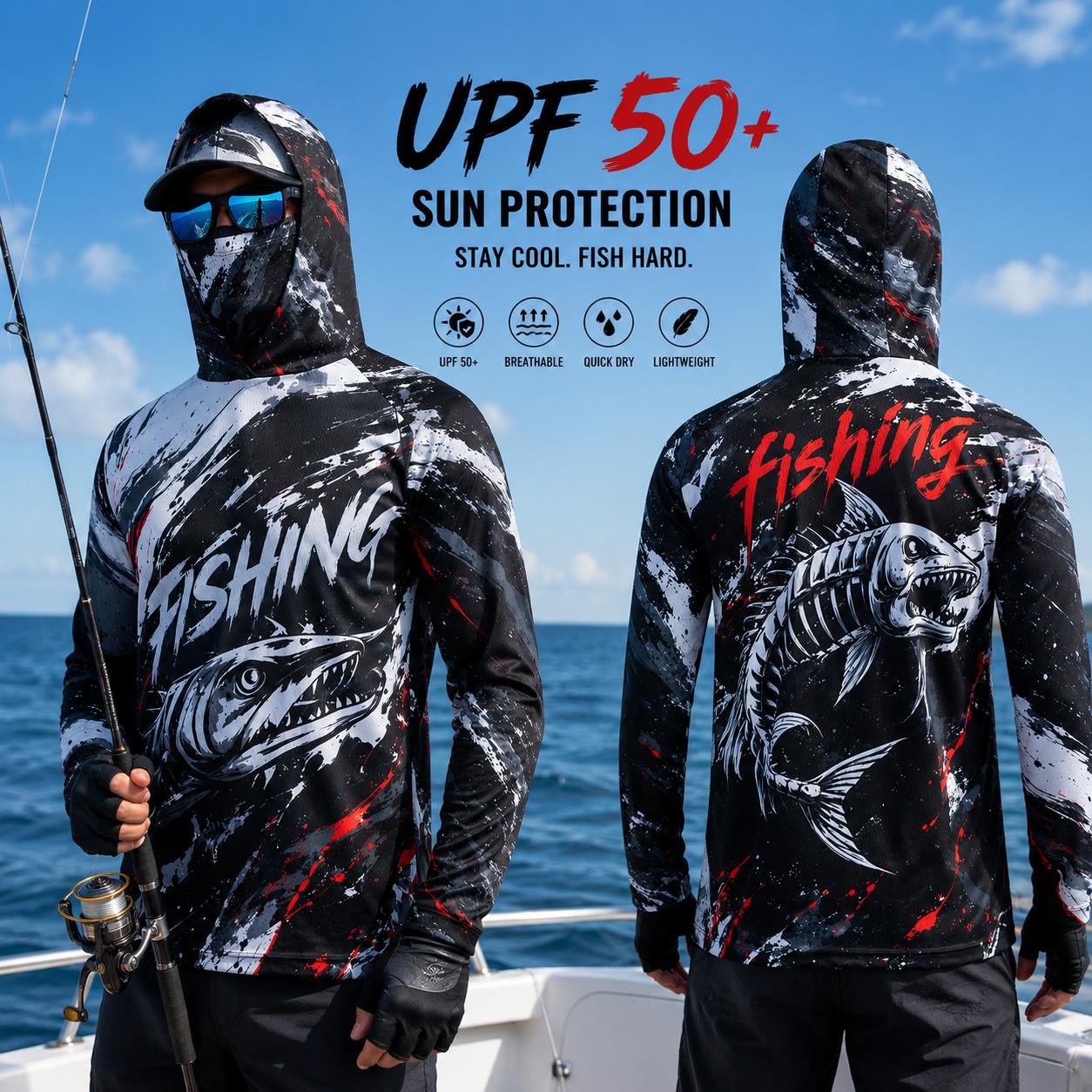 Camiseta de pesca de manga lar - Fishing reseña y precio