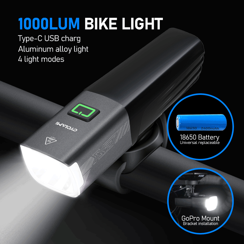 Luz Delantera Inteligente para - Rechargeable Bicycle Headlight 1000 Lumen reseña y precio