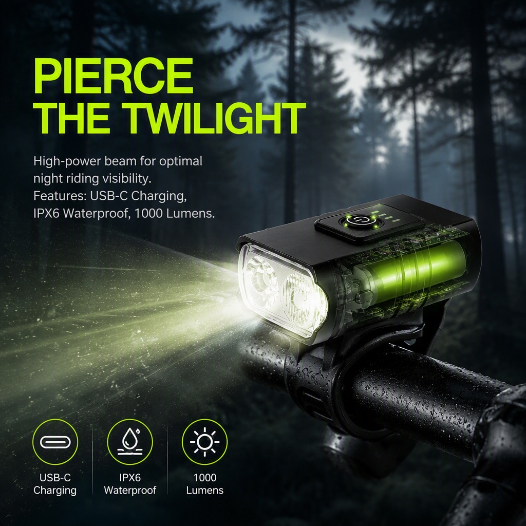 Luz de bicicleta recargable po - Rechargeable Bicycle Headlight 1000 Lumen reseña y precio